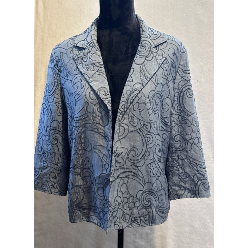 COLDWATER CREEK‎ CLASSIC EMBROIDERED FLORAL SWIRL JACKET